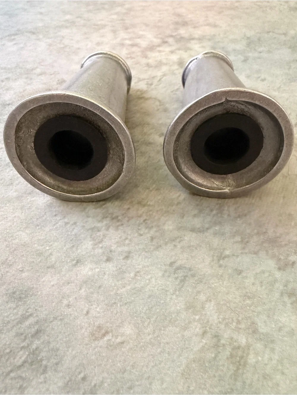 Vintage Pewter Salt and Pepper Shakers - Monogram S & P